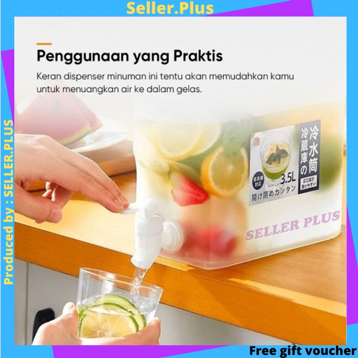 SP Teko Air Dispenser 3.5 Liter Minuman Lemari ES Teh Jeruk Jus Mini Kettle Jar Water 3500ml