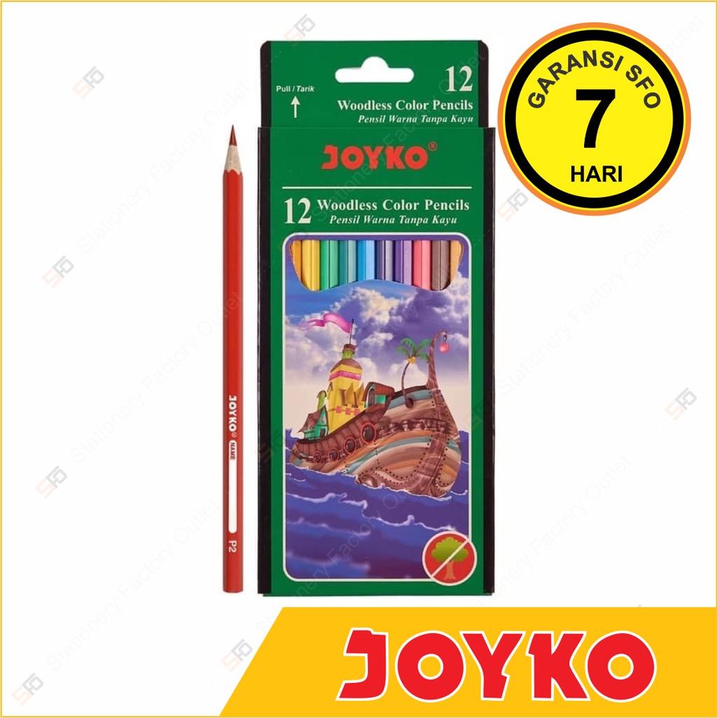 

Pensil Warna Woodless Joyko isi 12 - CP-103