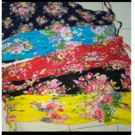 sovenir bali dress karet tanggung tali bahu