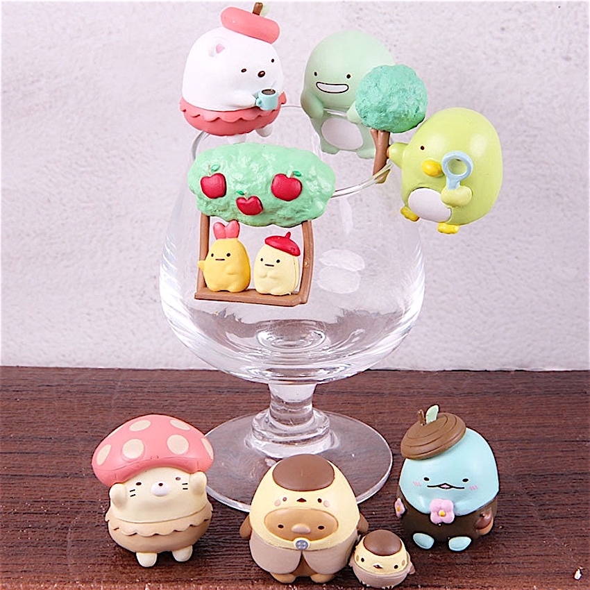 Topper Cake Figure Set Figurin Sumikko Gurashi on Cup