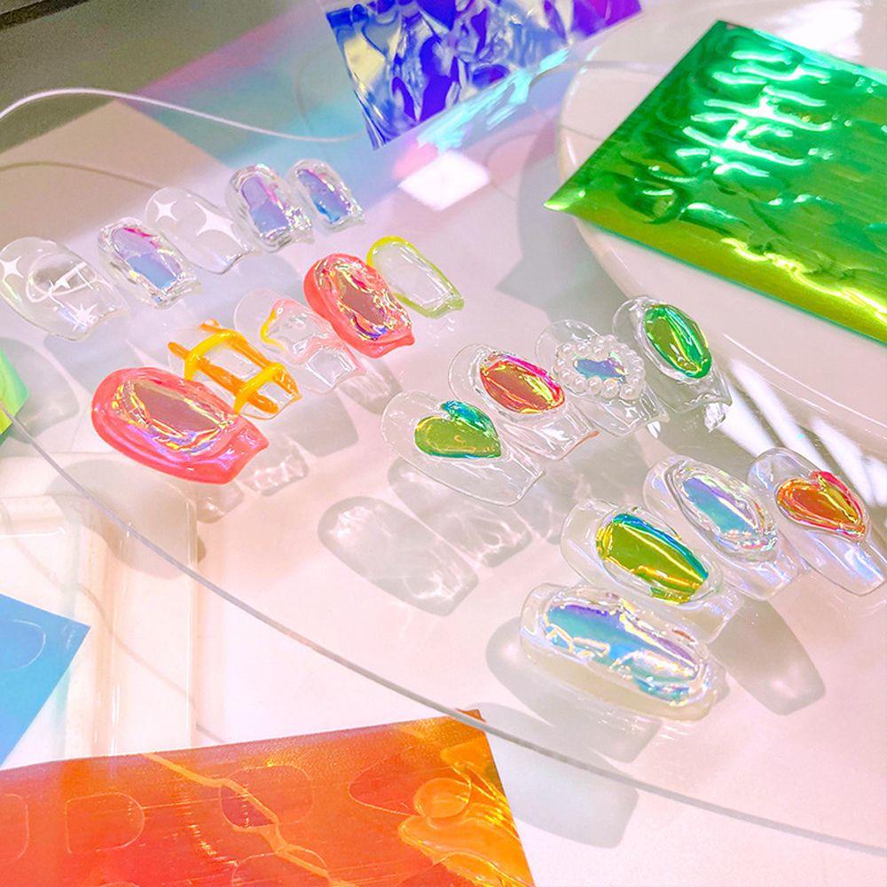 AUGUSTINA Agustina Aurora Nail Foils Gadis Jepang Dekorasi Nail Art Manicure Self-Adhesive Sparkling Cellophane Paper