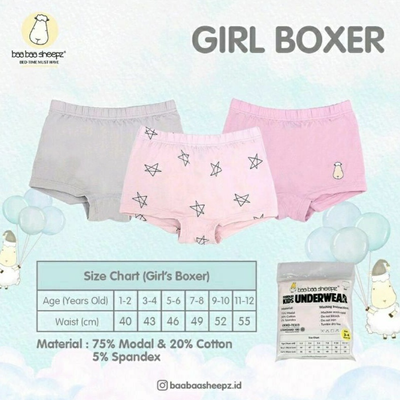 Baabaasheepz Kids Underwear Boys / Girls Boxer - Celana Dalam Anak