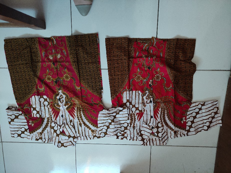 Batik Couple Keluarga Sania Ruffle Ori Ndoro Jowi Dnt Motif Seno Abang Putih