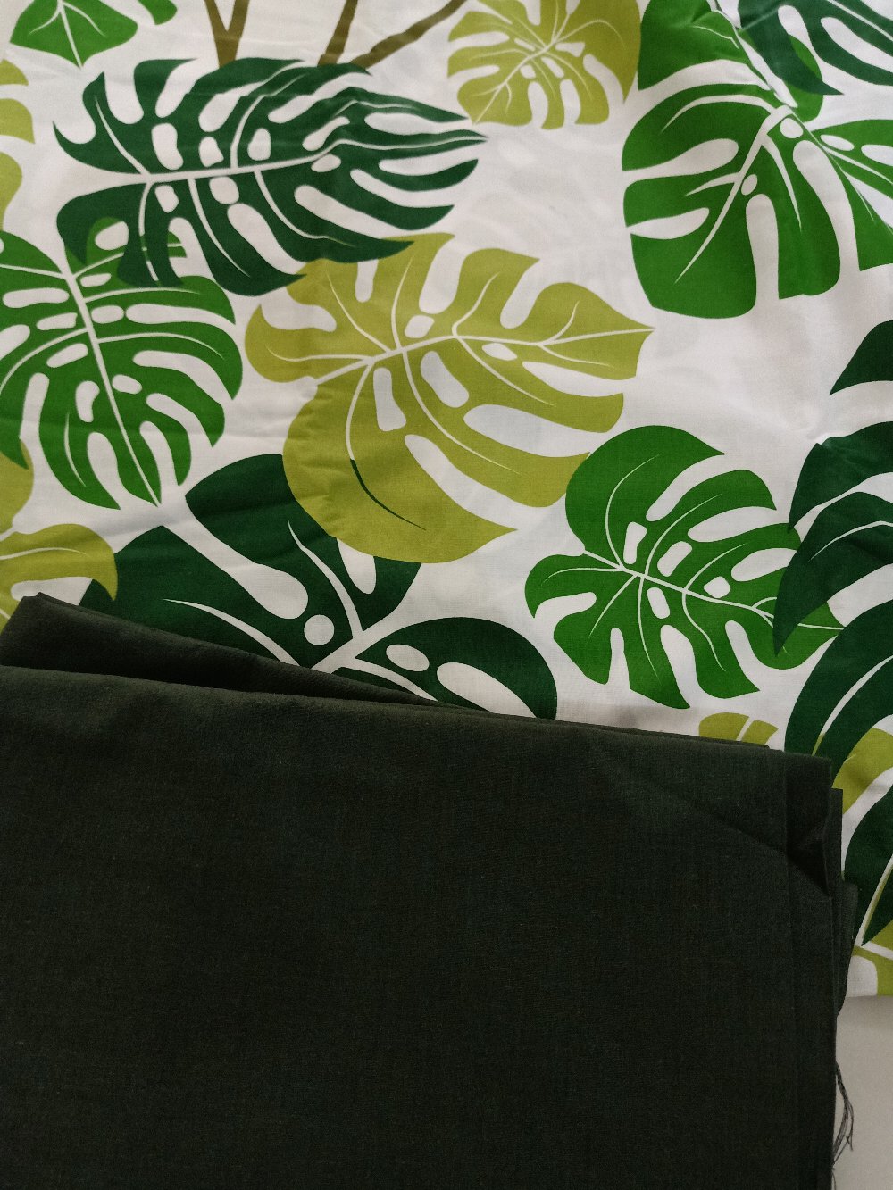 Kain Sprei Meteran Daun Monstera Leaf Colour Thalia Esra