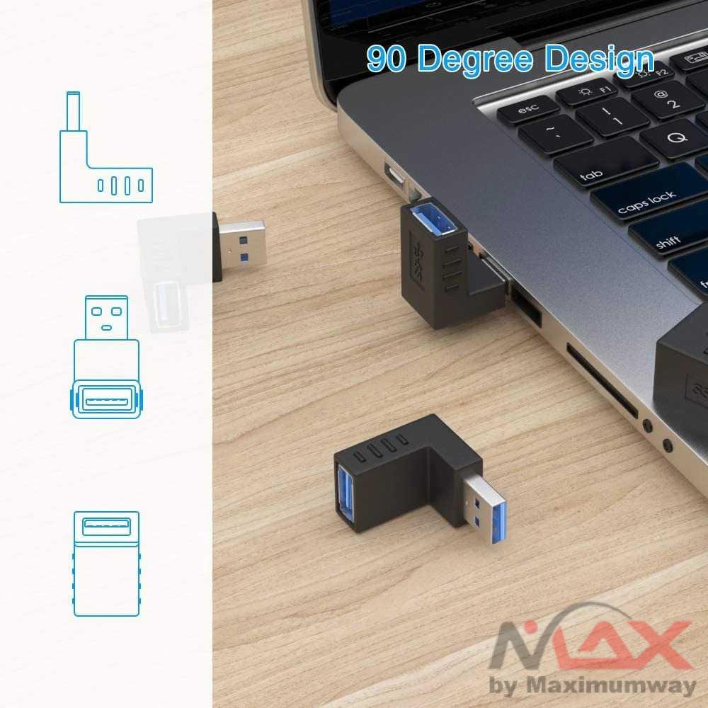 Extension USB 2.0 &amp; 3.0 bentuk L cowok ke cewek male to female untuk menjangkau tempat yang sempit UP Konverter L Shape USB 3.0 Type A Male ke A Female USB 3 Male to Female Adapter Connector Kit,USB 3.0 Header 90 Degree Derajat TV Notebook