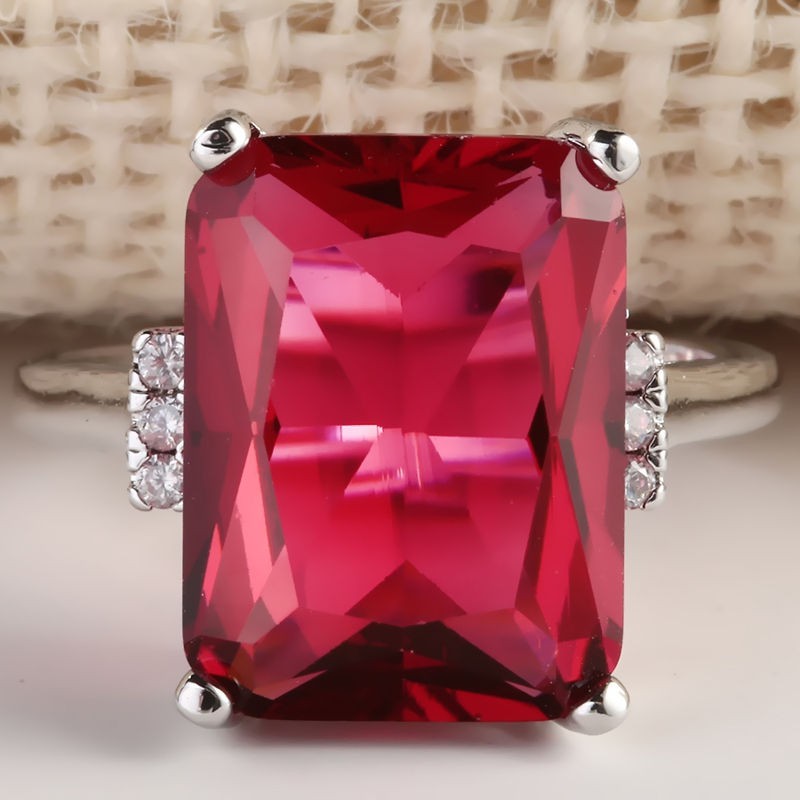 Cincin Wanita Red Ruby Zircon JC-018