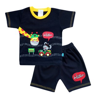 WakaKids Baju  Bayi  Anak  Laki  Laki  Tangan Pendek Setelan 