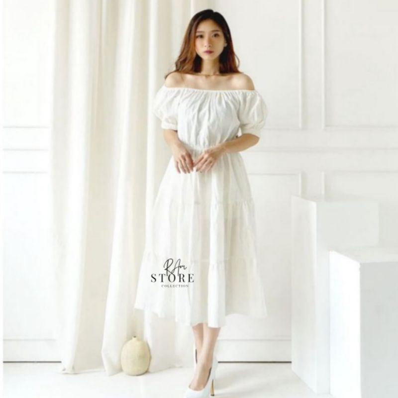 GRETA DRESS//DRESS SABRINA//KOREA STYLE//MIDI DRESS CASUAL PARTY//BAJU SABRINA JUMBO
