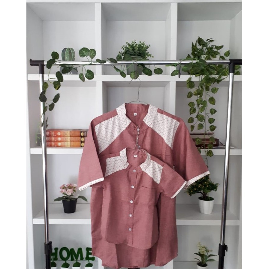 Koko Couple Ayah Anak Katun Madinah Dusty Pink