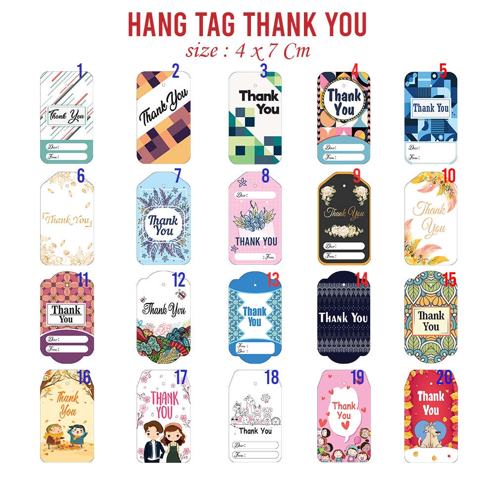 

Hang Tag Thank You Gantungan Terima Kasih Greeting Card Mini Kartu Ucapan