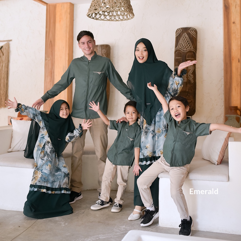 SAJEEDA - QIANA & DAFA SERIES - EMERALD - Sarimbit Keluarga Muslim