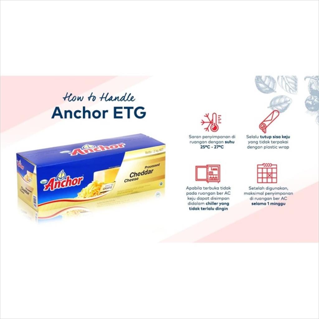 Anchor Cheddar Cheese / Keju Cheddar Anchor 2 KG HALAL