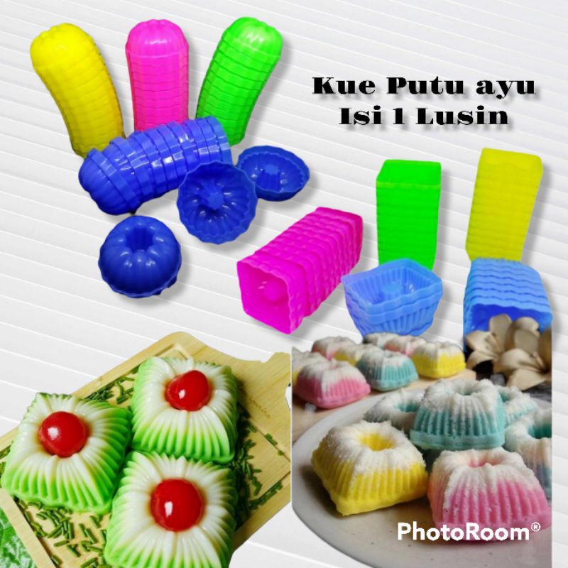 12 Pcs Cetakan Kue Putu Ayu/Jelly Agar-Agar Coklat Bentuk Persegi Dan Bulat