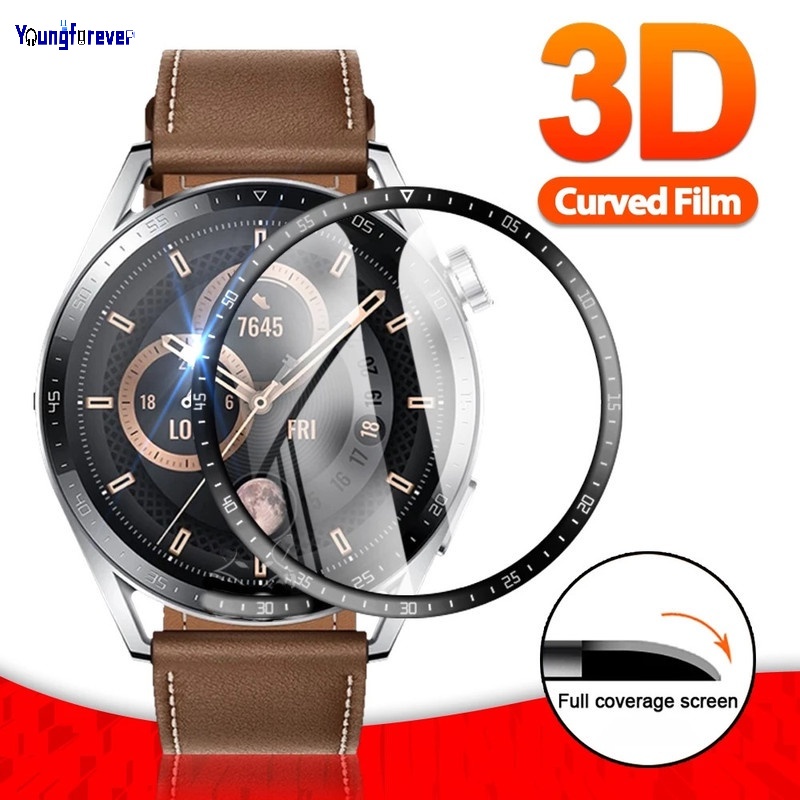 film pelindung layar smartwatch 3d curved ultra tipis anti gores 43mm 46mm untuk huawei gt 3 pro