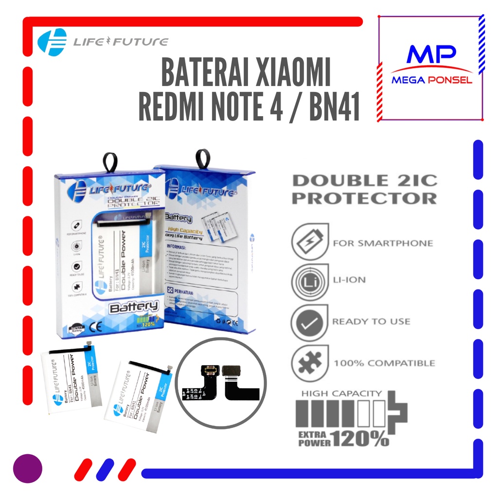 Baterai Xiaomi Redmi Note 4 Mediatek / Baterai Xiaomi BN41 Life Future
