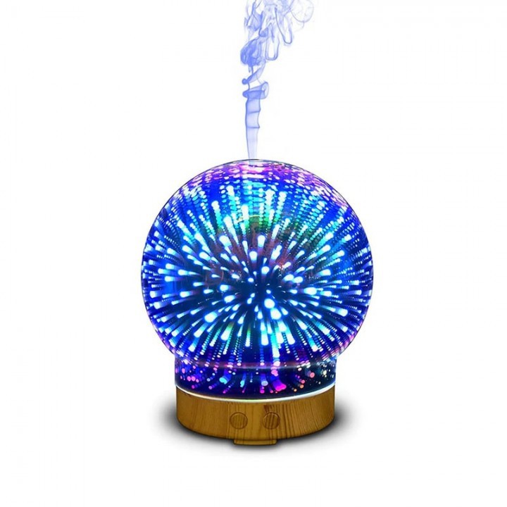 3D-05 Glass Circle Light Essential Oil Aroma Diffuser 100ML