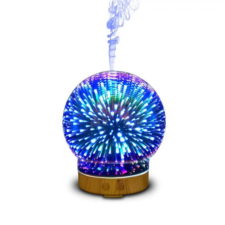 Humidifier 3D-05 Glass Circle Light Essential Oil Aroma Diffuser 100ML