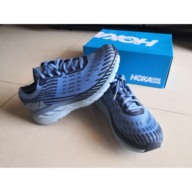 Promo Original Hoka One One Clifton 5 Knit Woman Running Shoes Sepatu Lari Wanita Enak Empuk Bagus