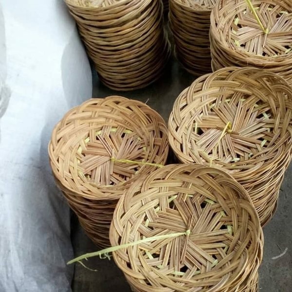 PAKET HEMAT 50Pcs Piring Lidi Anyaman Piring Rotan Bambu Murah