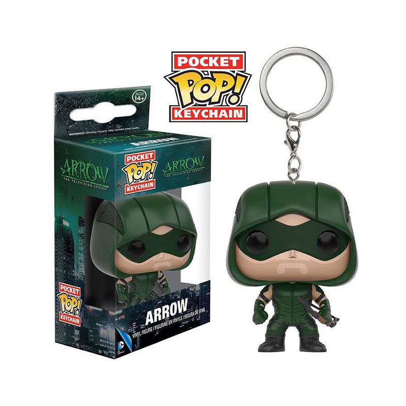 Funko POP Anime DC Hero Gantungan Kunci PVC Aquaman Superman Arrow Minifigures Boneka Tas Liontin Koleksi