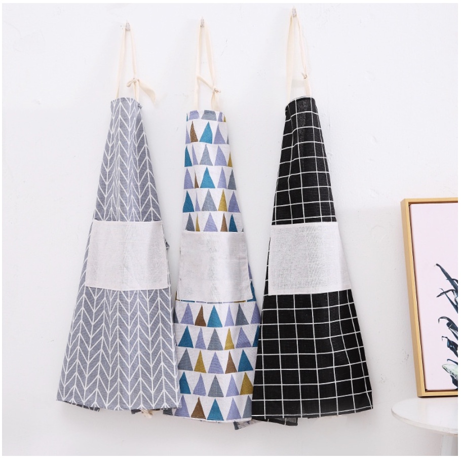 CELEMEK KAIN MURAH / CELEMEK MASAK / CELEMEK DAPUR / APRON BAHAN KAIN KARTUN MOTIF GARIS-GARIS