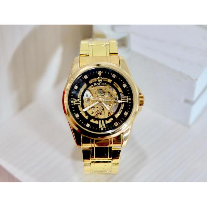 RECOMENDED JAM TANGAN PRIA ROLEX AUTOMATIC BESAR ROMAWI GOLD (ADA 3 WARNA)1