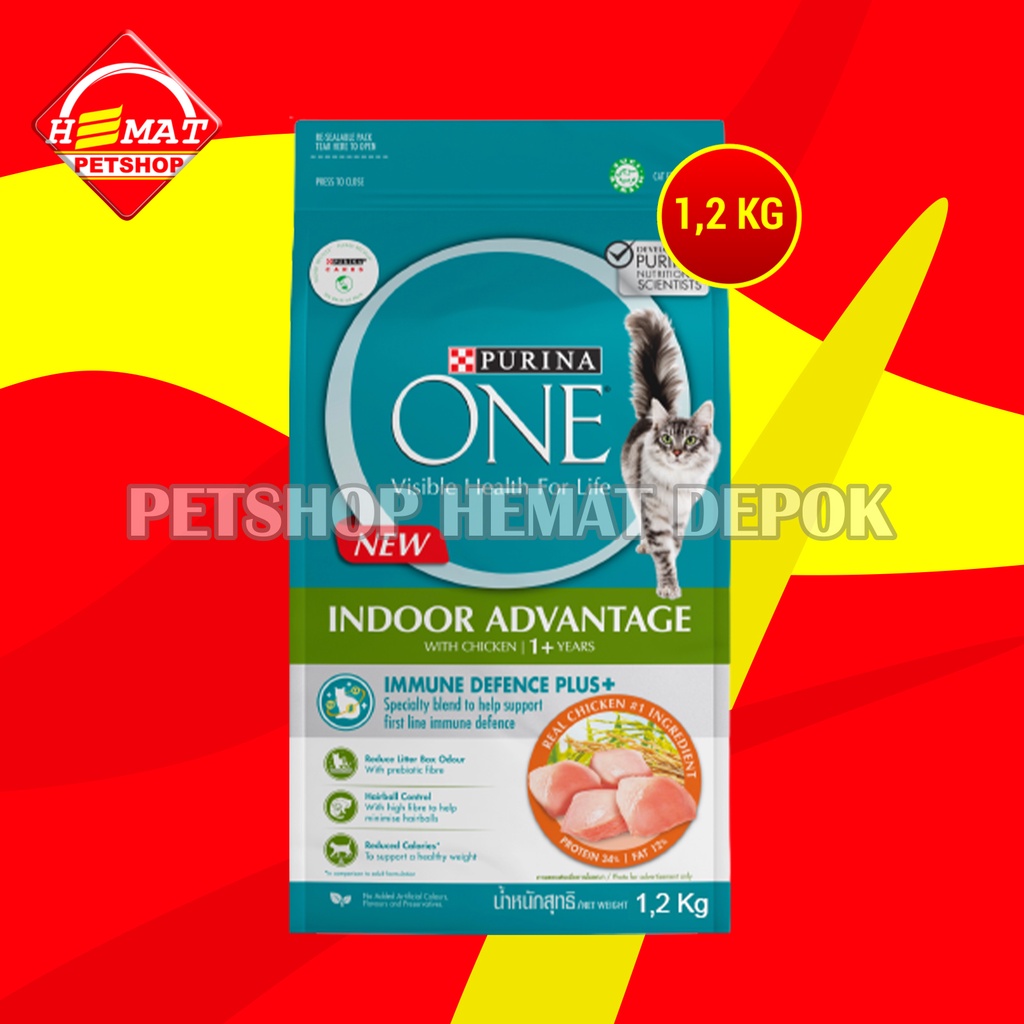 Purina One Makanan Kucing Dewasa Rumahan Cat Food Indoor Chicken 1.2KG