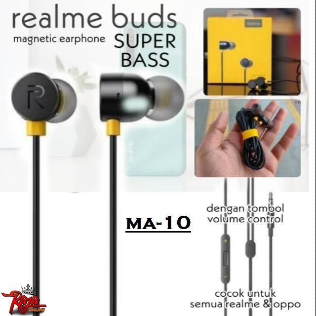 Handsfree Realme Buds in-Ear MA10  Pure Bass Magnetic