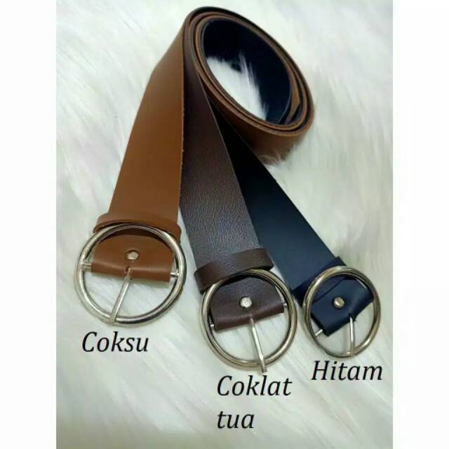 Ikat pinggang wanita ring belt / gesper / sabuk ring silver BAHAN TEBAL