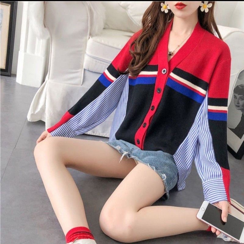 MDLV ~ 39004 ARUNA KNIT CARDIGAN KOREA KEMEJA KOMBI RAJUT CARDIGAN RAJUT PREMIUM FASHION IMPORT