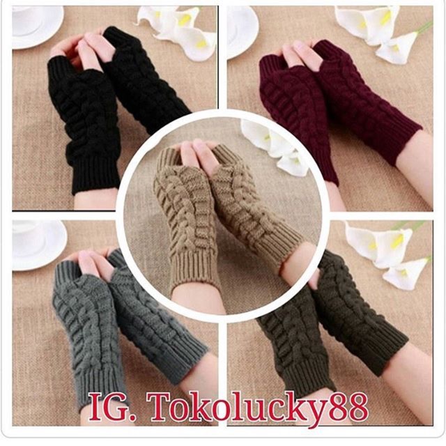 IMPORT MOLLAD Glove Fingerless Sarung tangan fingerless rajut wool Glove winter infinity