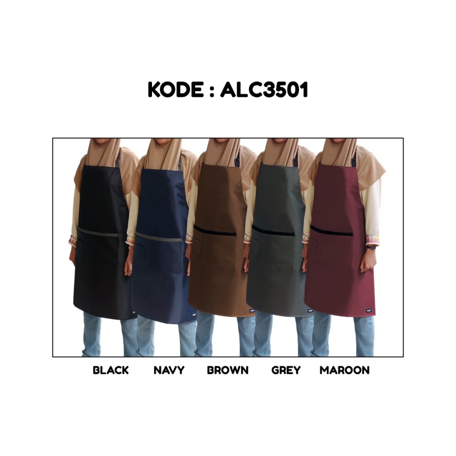 Apron / Celemek PVC Nylon Rubber Coating Waterproof - brown