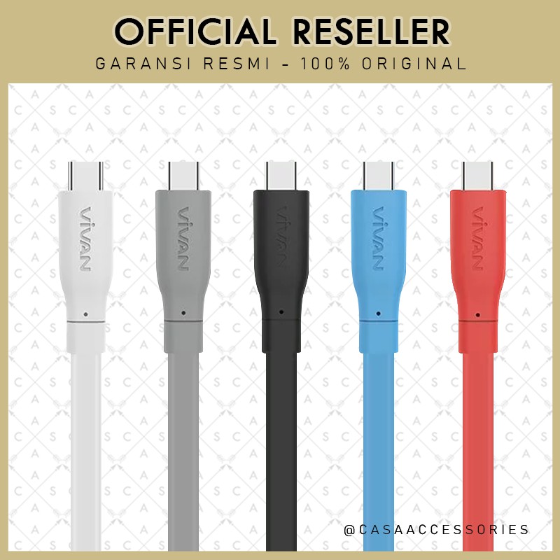 Vivan CBC100S Type-C 1M Cable Data / Kabel Data Type C Samsung Xiaomi Oppo Vivo Huawei etc