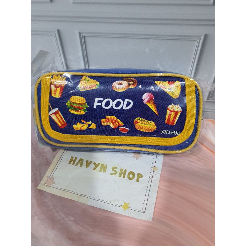 kotak pensil kain TUTUP B T S BT 21/pencil case canvas  B T S BT-21-FOOD