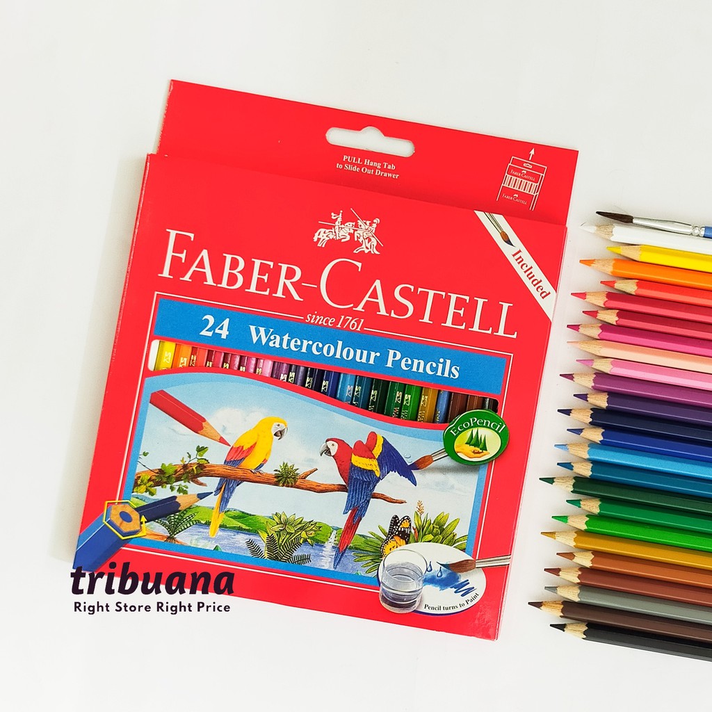 Pensil Warna 24 Faber Castell Water Color Panjang