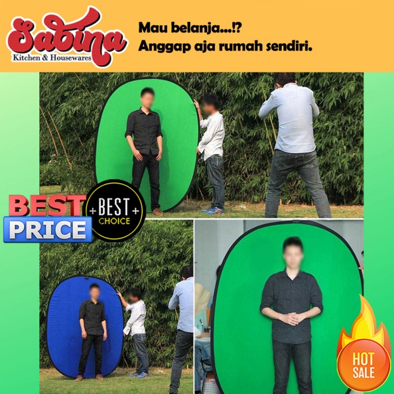 Round Reflektor Cahaya 2 in 1 Backdrops 100 x 150 Green Blue