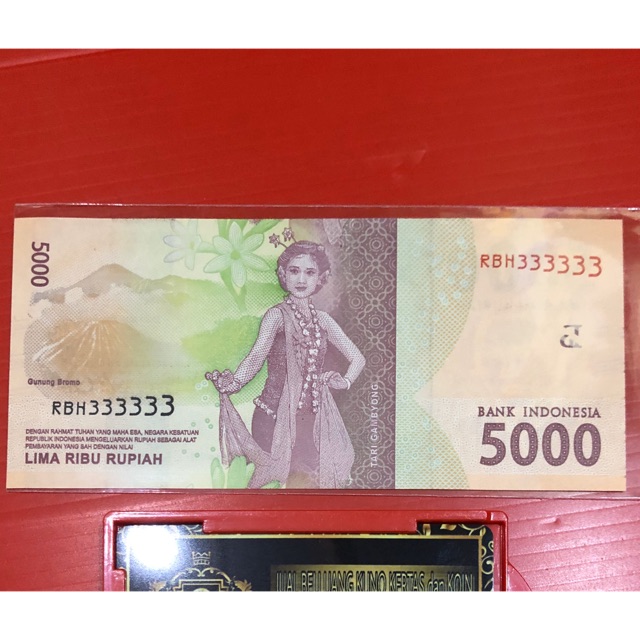 Uang nomer seri cantik solid 333333 unik n Langka