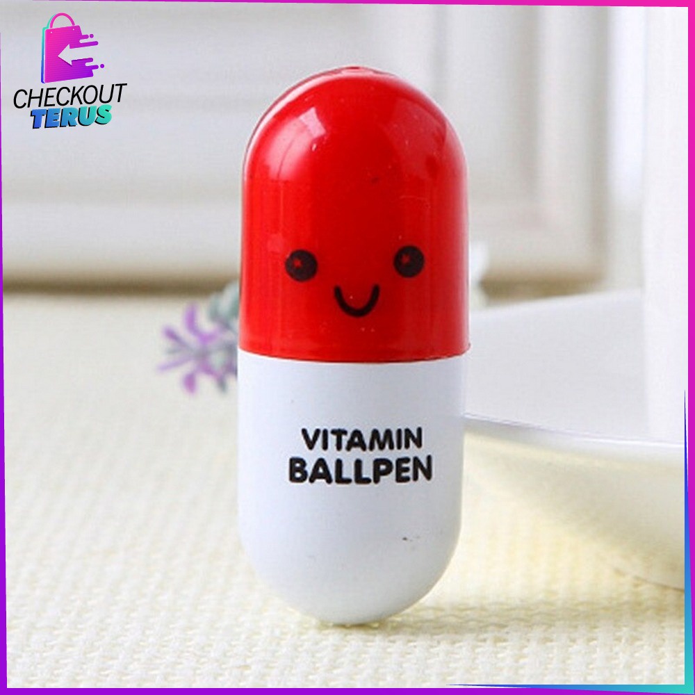 CT A4 Pulpen Emoticon Motif Kapsul Vitamin Pulpen Bisa Jadi Souvenir Pernikahan Pena Unik Stationary