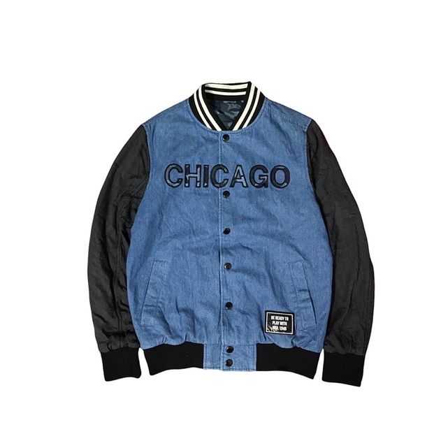 jaket varsity nba reversible chicago bulls second original