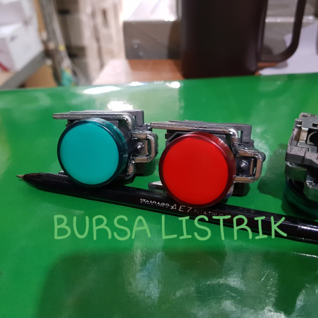 PILOT LIGHT XB4BVM PILOT LAMP SCHNEIDER INDICATOR LAMP - Hijau