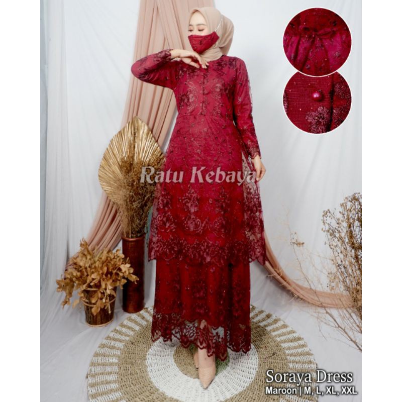 GAMIS TULLE TINGKAT BUSUI / KEBAYA TULLE / BAJU PESTA MODERN / GAMIS BUSUI/GAMIS KONDANGAN/GAMIS TERBARU/GAMIS TULLE/GAMIS TULLE TINGKAT /GAMIS