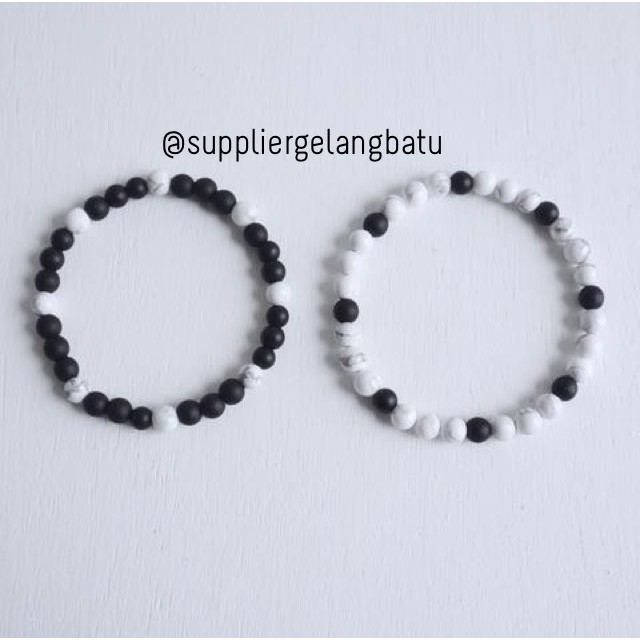 gelang batu pasangan distance bracelet couple akik pirus couple hadiah kado