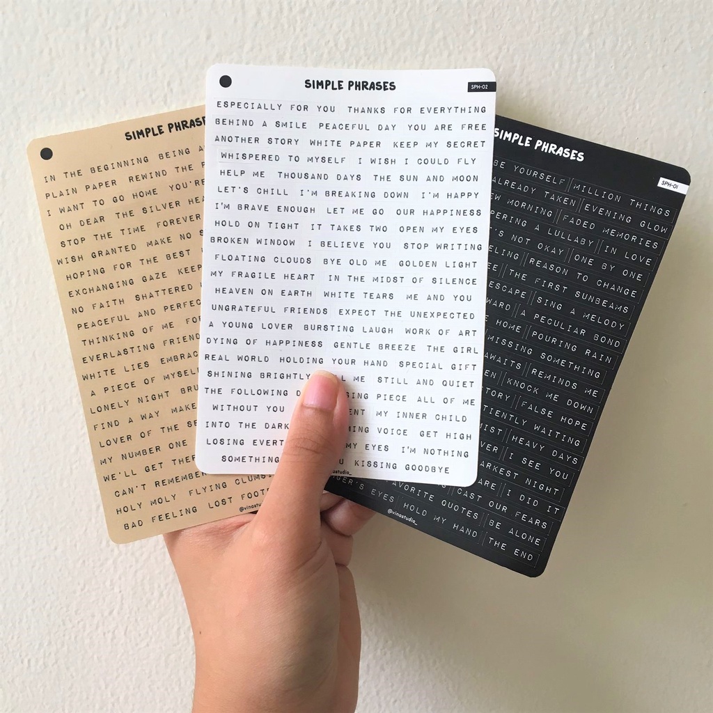 

LITTLE PLEASURE Simple Phrases Sticker Sheet / Stiker Kiss Cut Quote