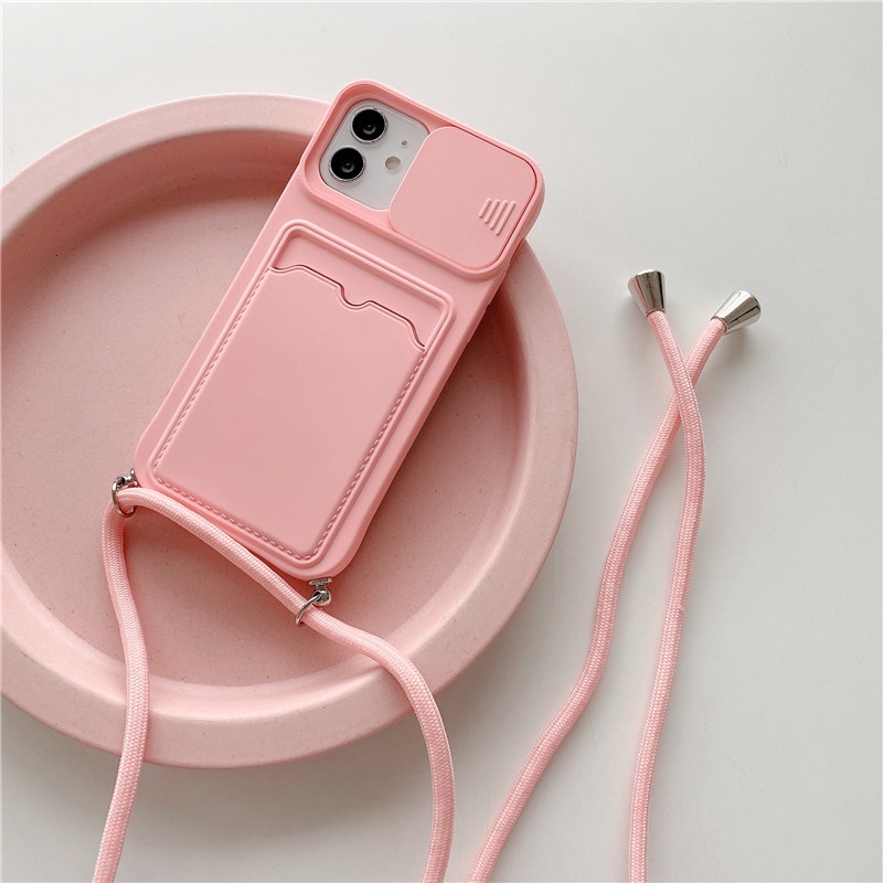 Case Model Dompet Crossbody Dapat Disesuaikan Tahan Banting Untuk IPhone 11 12 13 Pro Max X XS XR 7 8 Plus