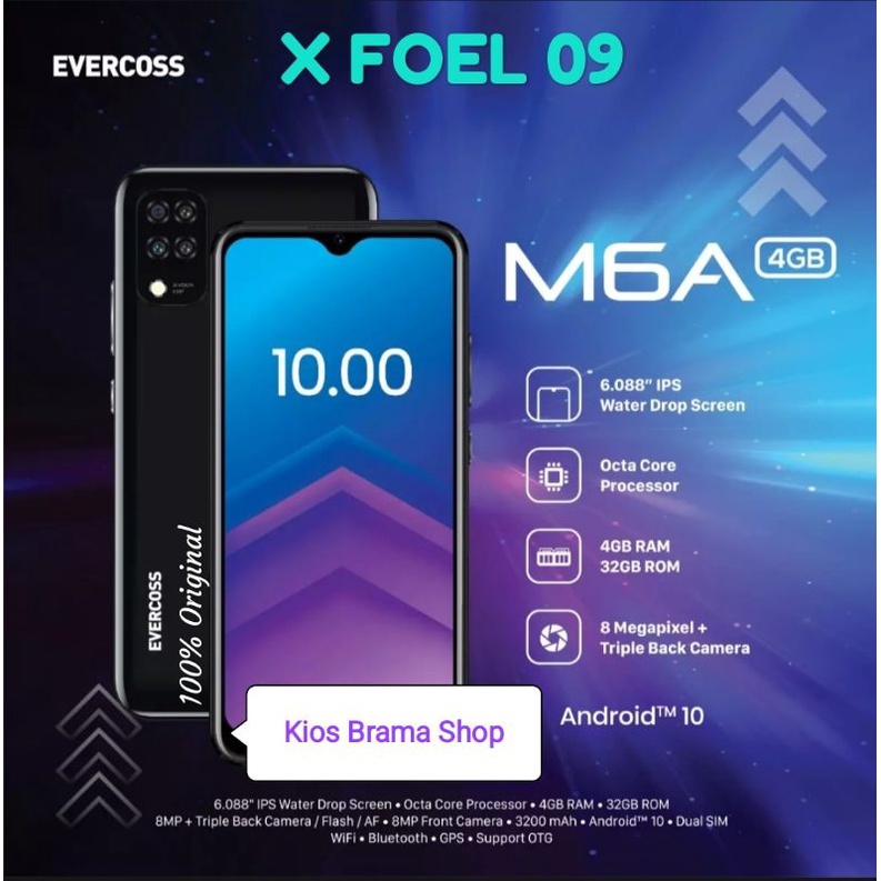 HP Murah ~ Evercoss M6A Ram 4 GB + Internal 32 GB