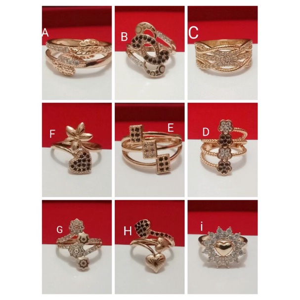 RJJ22. Cincin xuping wanita lapis emas dgn mata zircon