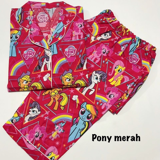 bajutidur Pony-merah bisa pasangan ibu anak keluarga