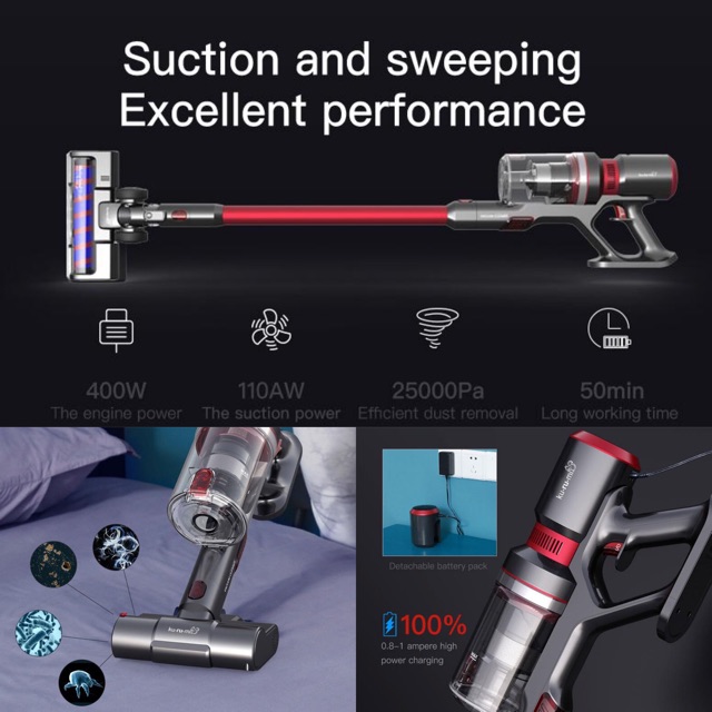 Kurumi KV 06 Powerful Cordless Stick Vacuum Cleaner