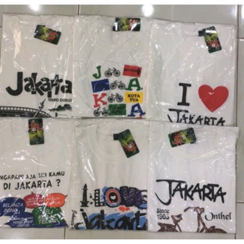 PAKET 3PCS KAOS OLEH-OLEH JAKARTA / KAOS JAKARTA OBLONG PRIA WANITA DEWASA