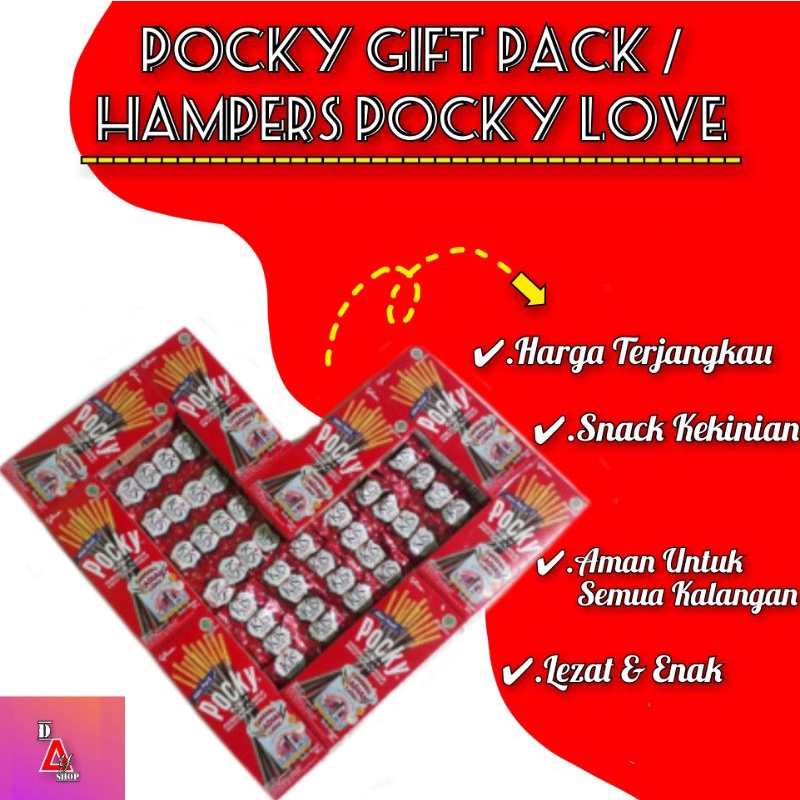 

POCKY LOVE / HAMPERS VALENTINE POCKY / HADIAH ULTAH (SUDAH DIBENTUK LOVE)